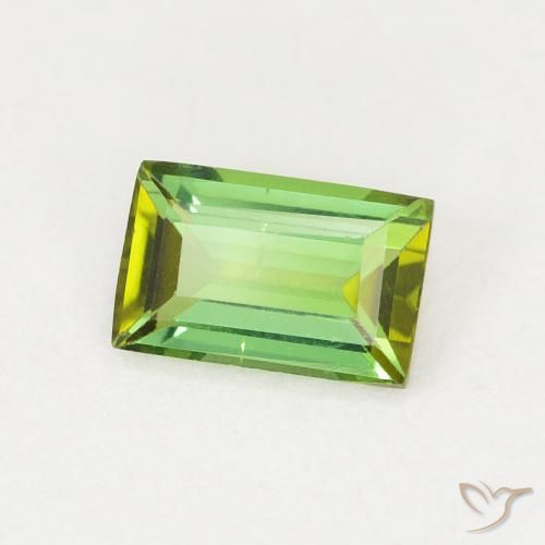 Turmalina Verde Terroso Natural 0.67ct, baguete, VVS-VS