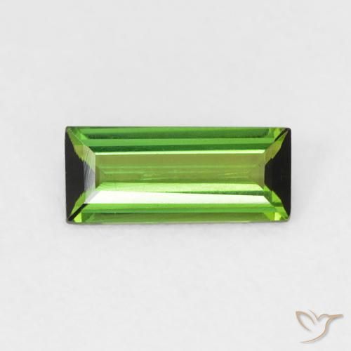 0.52ct Natural Verde médio Turmalina, baguete, VVS-VS