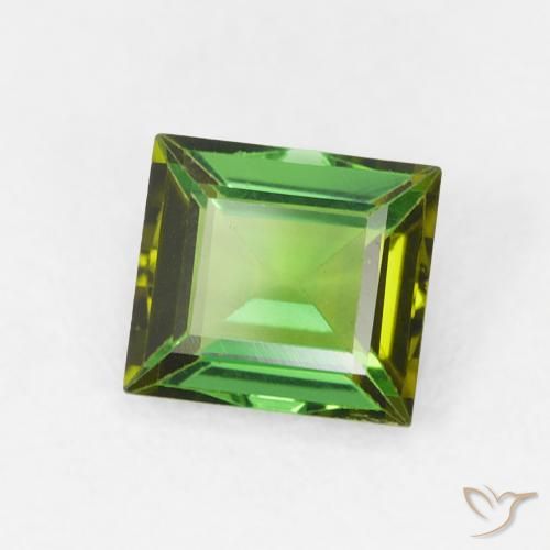 Turmalina Verde Terroso Natural 0.58ct, baguete, VVS-VS
