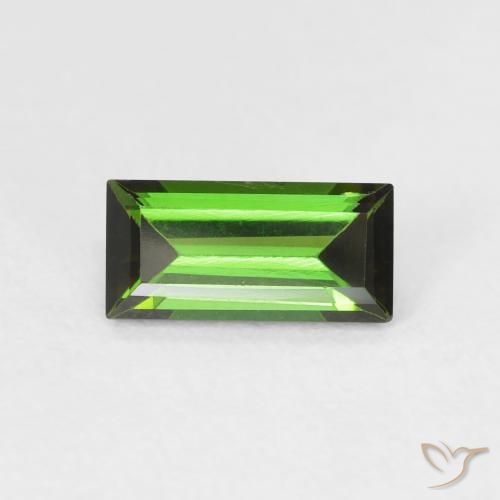 0.91ct Natural Verde Terroso Turmalina, baguete, VVS-VS