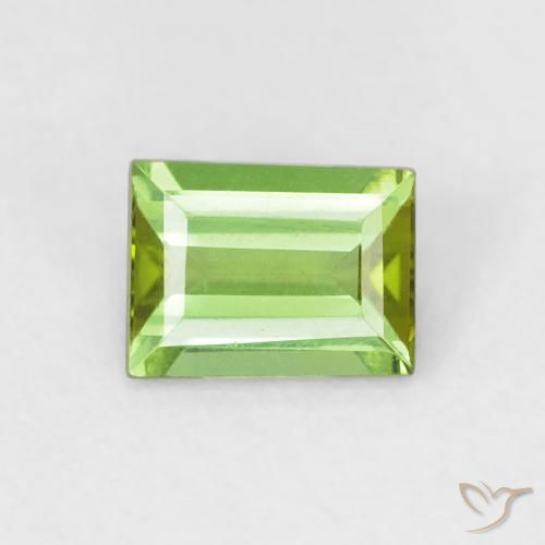 0.57ct Natural verde vivo Turmalina, baguete, VVS-VS