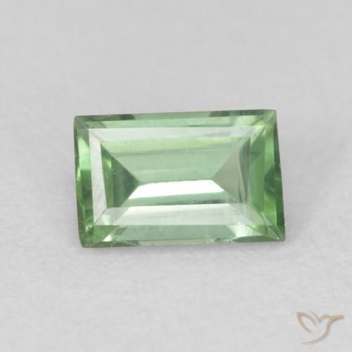 0.66ct Natural Verde Floresta Claro Turmalina, baguete, VS, Photo A