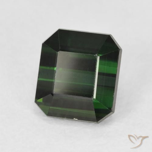 Turmalina verde escuro Natural 1.48ct, Corte Octógono / Esmeralda, VVS