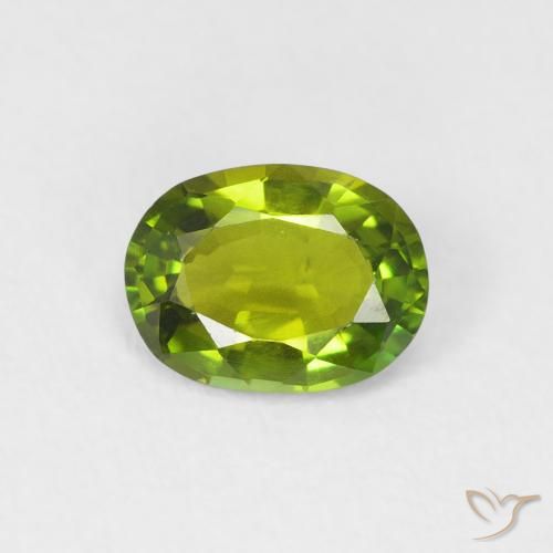 Turmalina verde solta de 0,78 ct, corte oval de 7 x 5,3 mm de Moçambique, Photo A