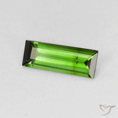 Turmalina Medium Dark-Green Natural 1.08ct, baguete, VS