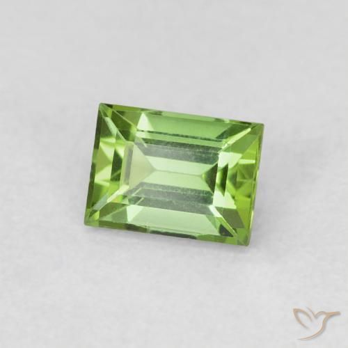 Turmalina verde escuro Natural 0.50ct, baguete, VVS-VS