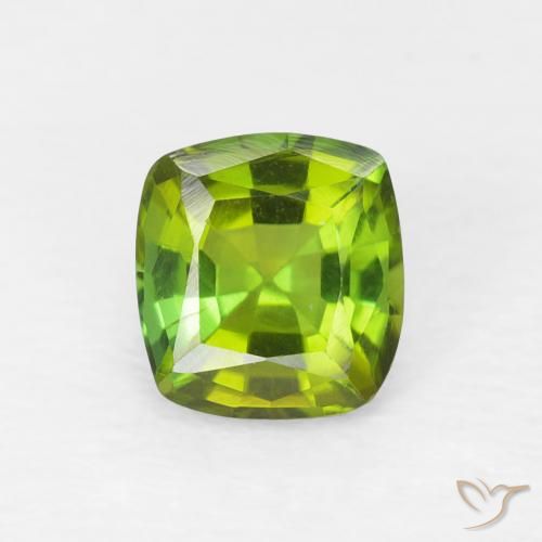 0.66ct Natural verde vivo Turmalina, Almofada, VVS-VS