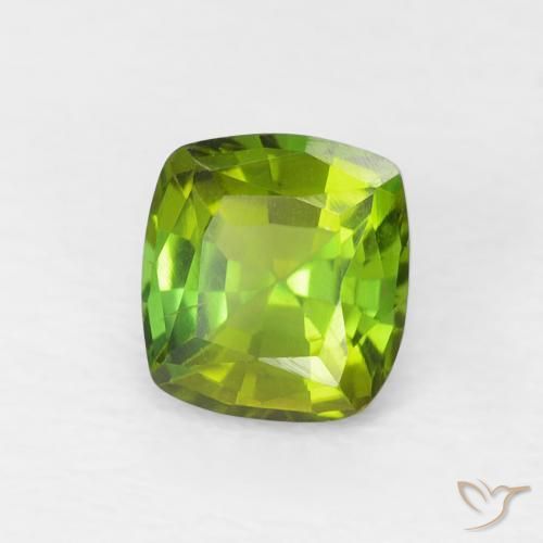 Turmalina verde vivo Natural 0.66ct, Almofada, VVS-VS