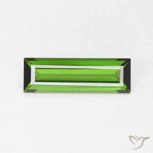 0.86ct Natural Verde floresta Turmalina, baguete, VVS