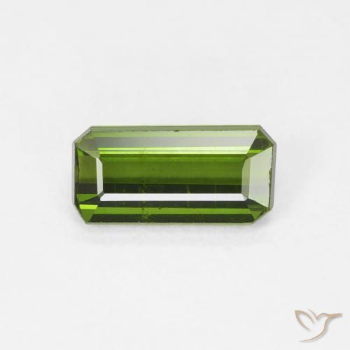 1.10ct Natural Verde amarelado Turmalina, Corte Esmeralda, VS
