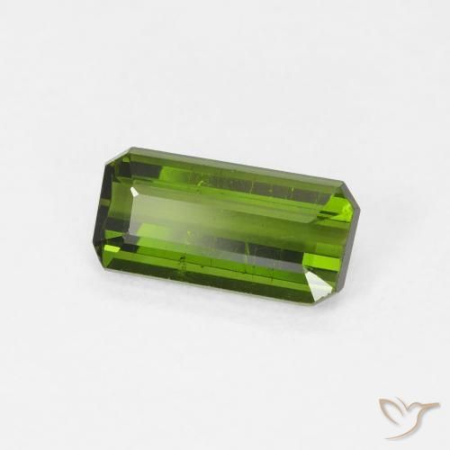 Turmalina Verde amarelado Natural 1.10ct, Corte Octógono / Esmeralda, VS