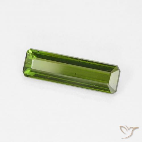 Turmalina Verde amarelado Natural 1.14ct, Corte Octógono / Esmeralda, VS