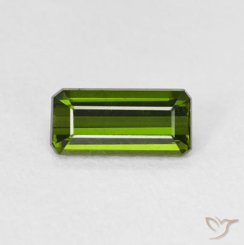 1.00ct Natural verde escuro Turmalina, Corte Esmeralda, VVS-VS