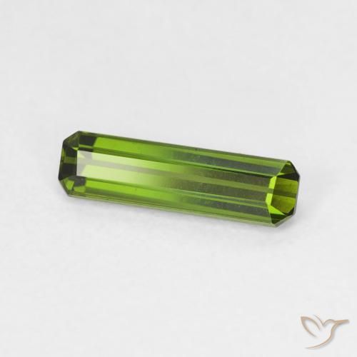 Turmalina Verde amarelado Natural 0.83ct, Corte Octógono / Esmeralda, VVS