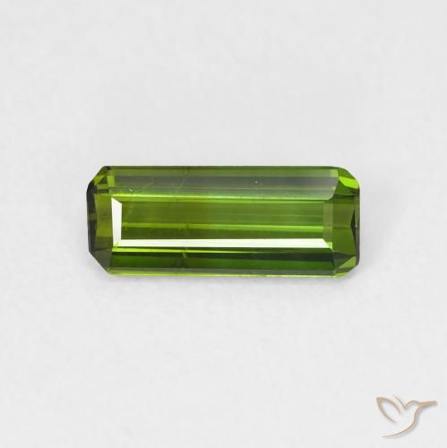 0.72ct Natural verde escuro Turmalina, Corte Esmeralda, VS
