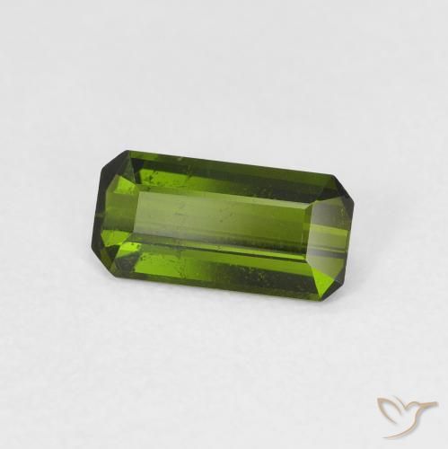 Turmalina Verde amarelado Natural 0.78ct, Corte Octógono / Esmeralda, VS