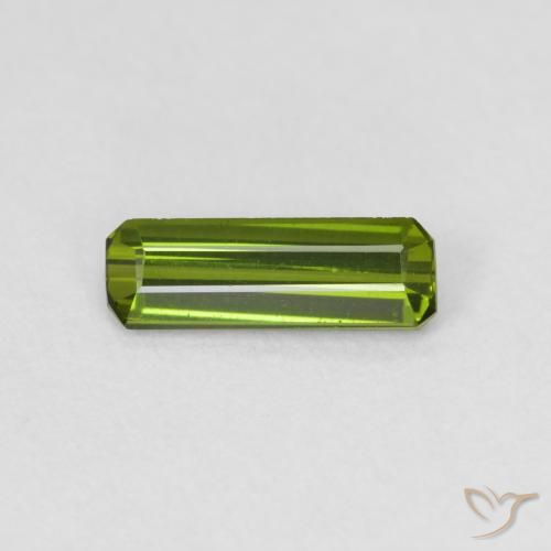 0.61ct Natural verde quente Turmalina, Corte Esmeralda, VVS-VS