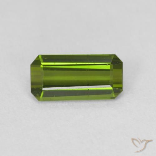 0.98ct Natural verde quente Turmalina, Corte Esmeralda, VS