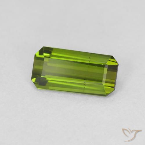 Turmalina verde quente Natural 0.98ct, Corte Octógono / Esmeralda, VS