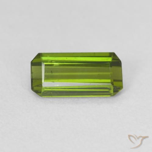 0.65ct Natural verde quente Turmalina, Corte Esmeralda, VS