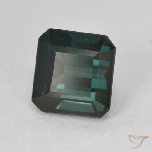 Turmalina Verde azulado Natural 1.43ct, Corte Octógono / Esmeralda, VS