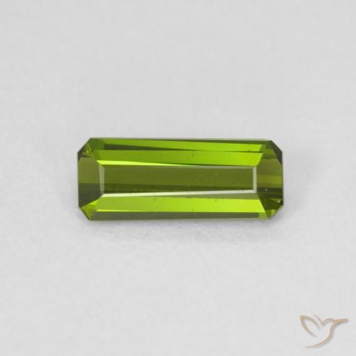0.77ct Natural Verde amarelado Turmalina, Corte Esmeralda, VVS