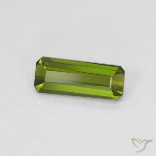 Turmalina Verde amarelado Natural 0.77ct, Corte Octógono / Esmeralda, VVS
