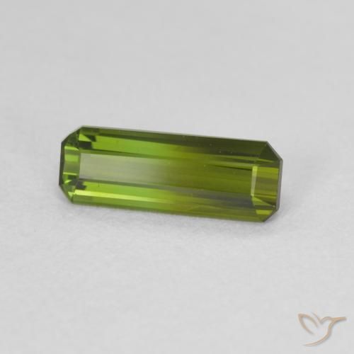Turmalina Verde amarelado Natural 0.98ct, Corte Octógono / Esmeralda, VVS