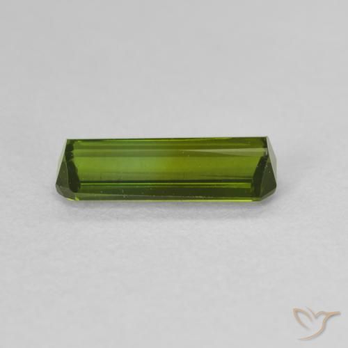 Turmalina Verde amarelado Natural 0.98ct, Corte Octógono / Esmeralda, VVS
