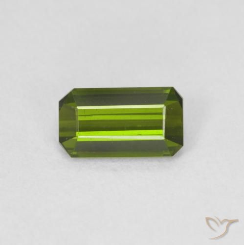 0.91ct Natural Verde amarelado Turmalina, Corte Esmeralda, VVS