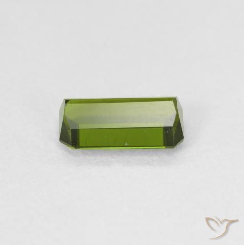 Turmalina Verde amarelado Natural 0.91ct, Corte Octógono / Esmeralda, VVS