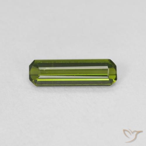 0.55ct Natural verde quente Turmalina, Corte Esmeralda, VVS-VS