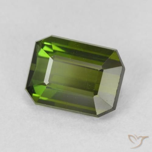 Turmalina Verde amarelado Natural 1.20ct, Corte Octógono / Esmeralda, VVS-VS