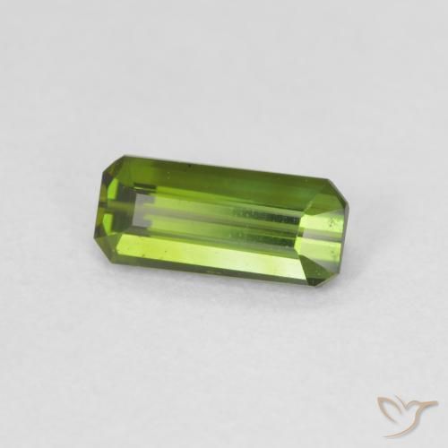 Turmalina Verde amarelado Natural 0.66ct, Corte Octógono / Esmeralda, VVS