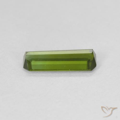 Turmalina verde escuro Natural 0.99ct, Corte Octógono / Esmeralda, VVS