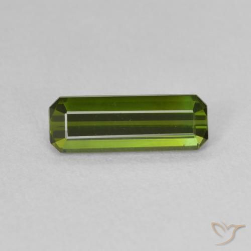 1.11ct Natural Verde médio Turmalina, Corte Esmeralda, VVS