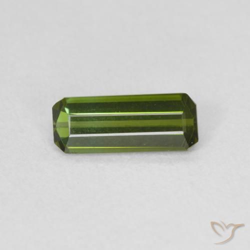 0.62ct Natural verde escuro Turmalina, Corte Esmeralda, VVS