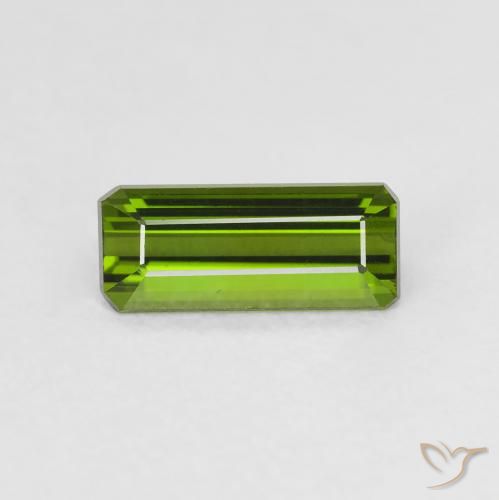 0.95ct Natural verde escuro Turmalina, Corte Esmeralda, VVS