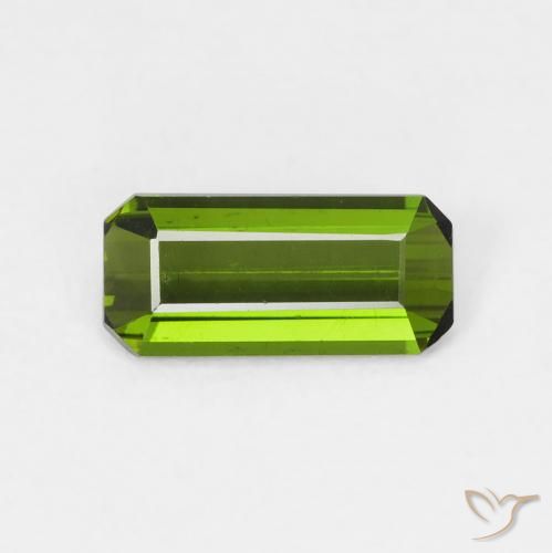0.77ct Natural verde escuro Turmalina, Corte Esmeralda, VVS