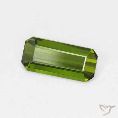 Turmalina verde escuro Natural 0.77ct, Corte Octógono / Esmeralda, VVS