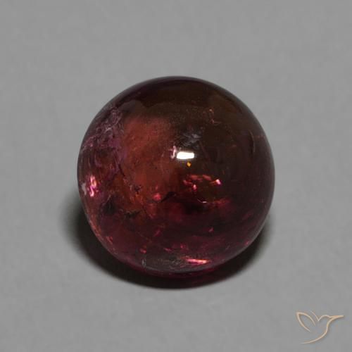 Turmalina Vermelho escuro Natural 1.52ct, Redondo, Transparente