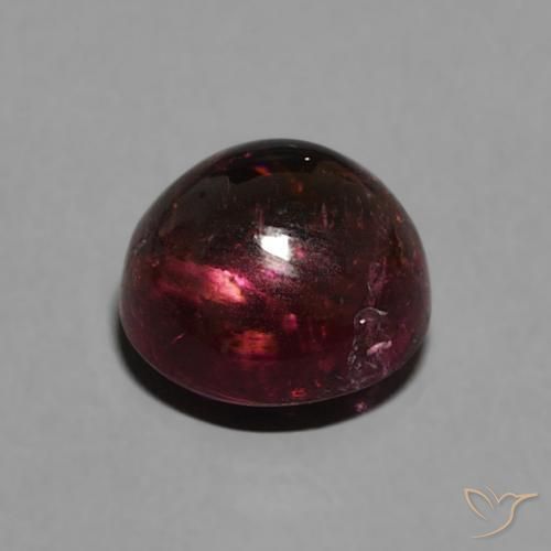 Turmalina Vermelho escuro Natural 1.52ct, Redondo, Transparente