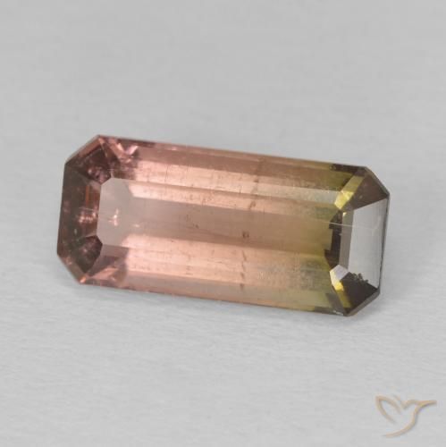 Turmalina bicolor Natural 3.60ct, Corte Octógono / Esmeralda, SI