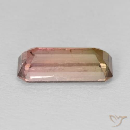 Turmalina bicolor Natural 3.60ct, Corte Octógono / Esmeralda, SI