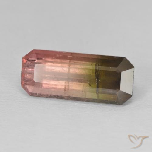 Turmalina bicolor Natural 7.99ct, Corte Octógono / Esmeralda, SI