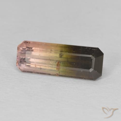 Turmalina bicolor Natural 3.78ct, Corte Octógono / Esmeralda, SI