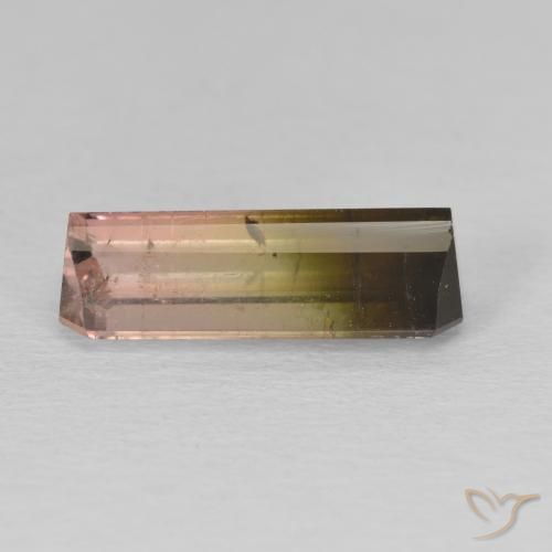 Turmalina bicolor Natural 3.78ct, Corte Octógono / Esmeralda, SI