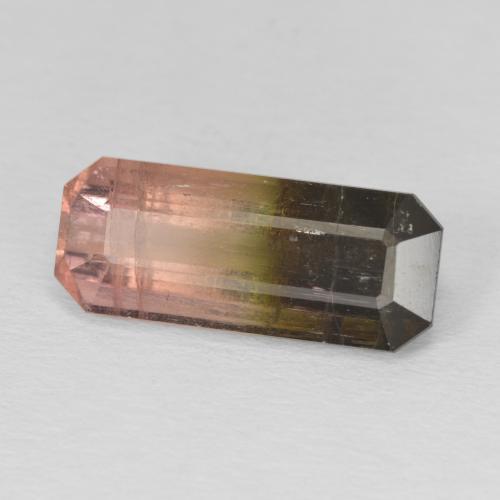 Turmalina bicolor Natural 5.84ct, Corte Octógono / Esmeralda, SI