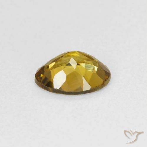 Turmalina Castanho Dourado Esverdeado Natural 0.96ct, oval, VS