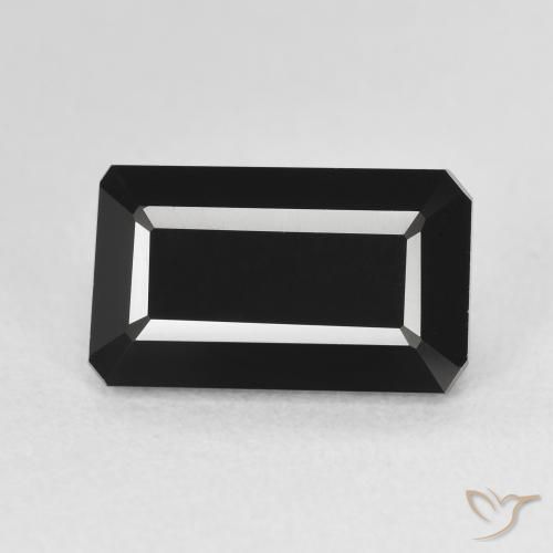 4.28ct Natural Schorl Turmalina, Corte Esmeralda, Opaco